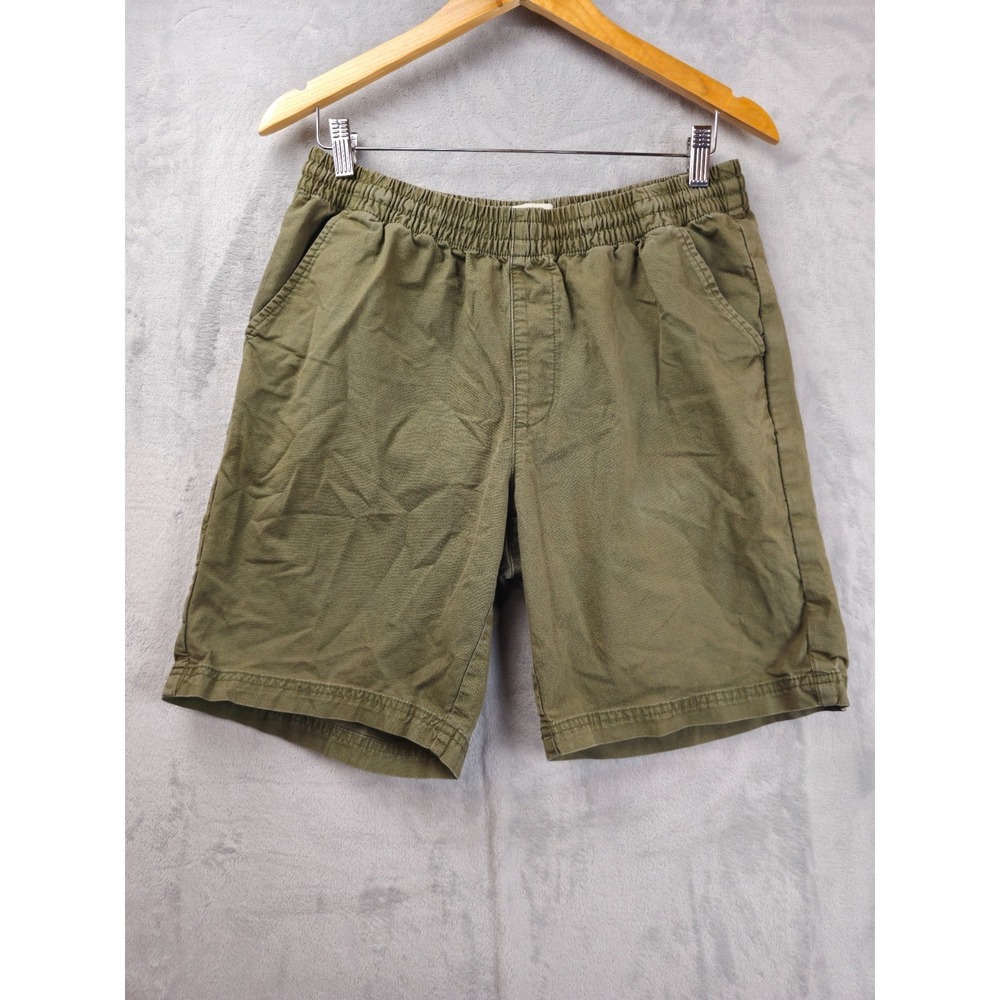 Pact Shorts Mens XL Green Organic Cotton Chino Elastic Waist Drawstring